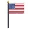 12x18" US Flag on Staff Cotton Stitched/Black