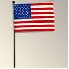 4x6" US Flag on Staff Cotton Dyed/Black Balltop