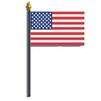 16x24" US Flag on Staff Poly Dyed/Spearhead
