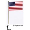 4x6" US Flag on Staff Cotton/Poly/Gold Balltop