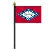 Arkansas State Flag on Staff, 4x6", Polyester