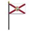 Florida State Flag on Staff, 4x6", Polyester