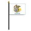 Illinois State Flag on Staff, 8x12", Polyester