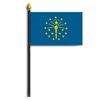 Indiana State Flag on Staff, 4x6", Polyester