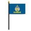 Kansas State Flag on Staff, 8x12", Polyester