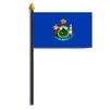 Maine State Flag on Staff, 4x6", Polyester