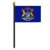 Michigan State Flag on Staff, 4x6", Polyester