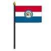 Missouri State Flag on Staff, 4x6", Polyester