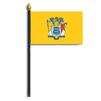 New Jersey State Flag on Staff, 8x12", Polyester