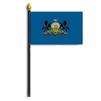 Pennsylvania State Flag on Staff, 4x6", Poly