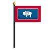 Wyoming State Flag on Staff, 8x12", Polyester