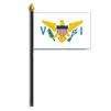 Virgin Islands Flag on Staff, 4x6", Polyester