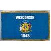 Wisconsin State Flag Frg w/pole hem, 3x5', Nyl