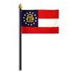 Georgia 03 State Flag on Staff, 4x6", Rayon