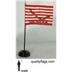 First Navy Jack Flag on staff, 4x6", Rayon