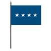 Air Force General Flag on Staff, 4x6", Rayon