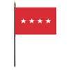 Army General Flag on Staff, 4x6", Rayon