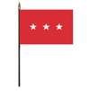 Army Lt. General Flag on Staff, 4x6", Rayon