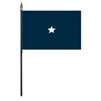 Navy Commodore Flag on Staff, 4x6", Rayon