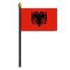 Albania Flag on Staff, 4x6", Polyester