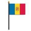Andorra Flag w/Seal on Staff, 4x6", Polyester