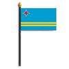 Aruba Flag on Staff, 4x6", Polyester