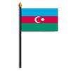 Azerbaijan Flag on Staff, 4x6", Polyester