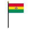 Bolivia Flag w/Seal on Staff, 4x6", Polyester