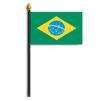 Brazil Flag on Staff, 4x6", Polyester