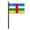 Central African Rep. Flag on Staff, 4x6", Poly