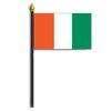 Cote D'Ivoire Flag on Staff, 4x6", Polyester