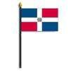 Dominican Rep Flag w/Seal on Staff, 8x12", Poly