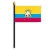 Ecuador Flag w/Seal on Staff, 4x6", Polyester