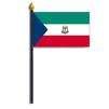 Equatorial Guinea Flag/Seal on Staff, 4x6", Poly