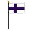 Finland Flag on Staff, 4x6", Polyester