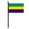 Gabon Flag on Staff, 4x6", Polyester