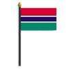 Gambia Flag on Staff, 4x6", Polyester