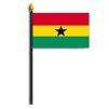 Ghana Flag on Staff, 4x6", Polyester