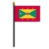 Grenada Flag on Staff, 4x6", Polyester