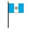 Guatemala Flag w/Seal on Staff, 8x12", Polyester