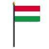 Hungary Flag on Staff, 4x6", Polyester