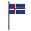 Iceland Flag on Staff, 4x6", Polyester