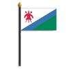 Lesotho Flag on Staff, 4x6", Polyester