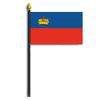 Liechtenstein Flag on Staff, 4x6", Polyester