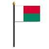 Madagascar Flag on Staff, 4x6", Polyester