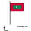 Maldives Flag on Staff, 4x6", Polyester