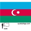 Azerbaijan Flag w/pole hem, 4x6', Nylon
