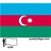 Azerbaijan Flag w/pole hem, 5x8', Nylon