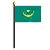 Mauritania Flag on Staff, 4x6", Polyester