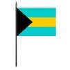 Bahamas Flag on Staff, 8x12", Polyester